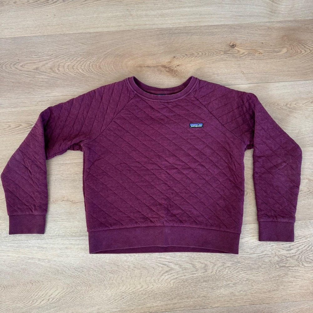 Patagonia Organic Cotton Quilt Crewneck Medium Dark Red